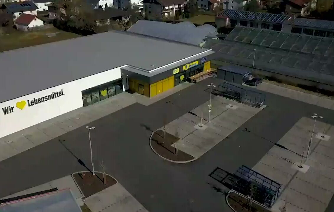 Drohnenaufnahme eines Gewerbeprojekts von Brandbau